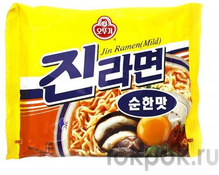 Лапша со вкусом грибов Ottogi Jin Ramen Mild, 120 гр
