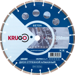 Диск алмазный для бетона KRUGO 350x25,4x40x3,2x10/17mm, лазерная наплавка, LCB14HY