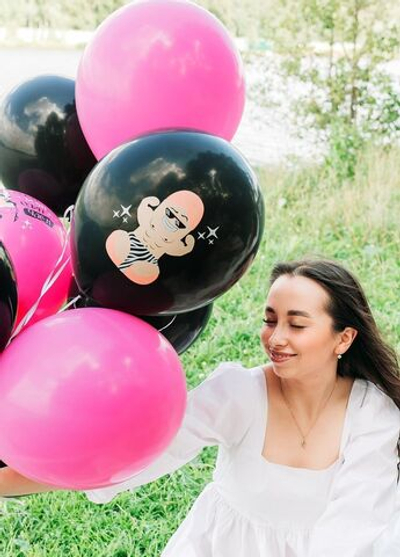 Набор из 25 латексных шаров «Мистер Ди» (Цвет: черный с розовым)