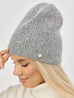 Шапка бини вязаная двойная без отворота