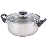 Кастрюля из нержавеющей стали «Cook» 1,8л со стеклянной крышкой 20*8см