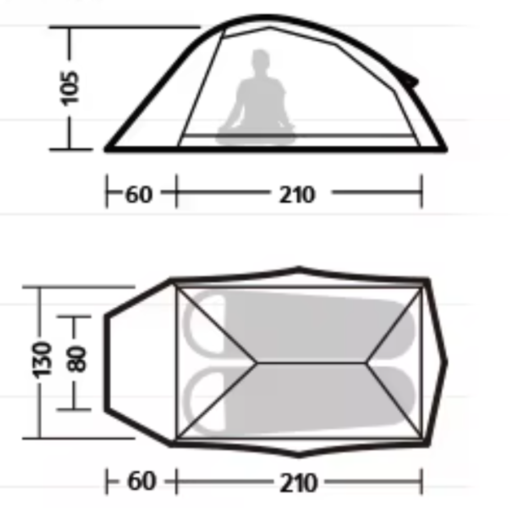 Палатка Naturehike Cloud Up Pro Si 2-местная, алюминиевый каркас, янтарная, артикул CNK2350WS020-2A