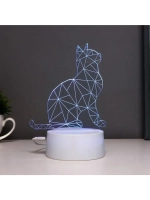 Светильник сенсорный «Кот сидя» LED 7 цветов USB/от батареек