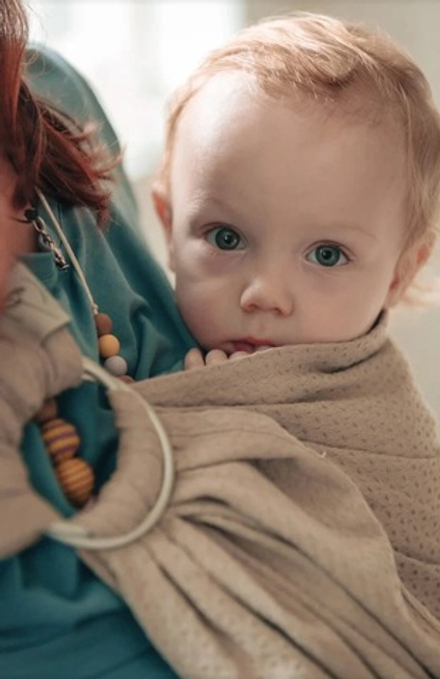 Тканый слинг на кольцах «Крепкие объятия», Кофе