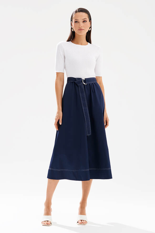 51773 Платье женское (бело-синий)