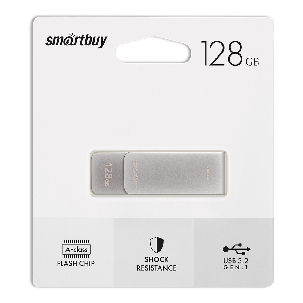 USB 3.0/3.2 карта памяти 128ГБ Smart Buy M1 (серый металл)