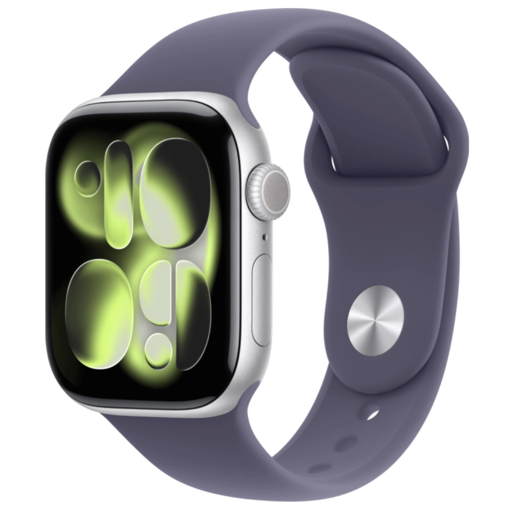 Apple Watch Series 11 GPS 46mm Silver Aluminum Case with Sport Band Purple Fog (Спортивный ремешок цвета Фиолетовый туман) (S/M, 140–190 mm) MEV94