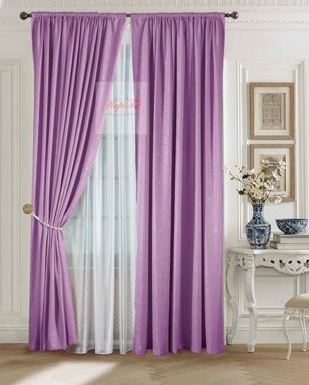 Комплект штор Луи (сиреневый). Шторы из стриженного бархата