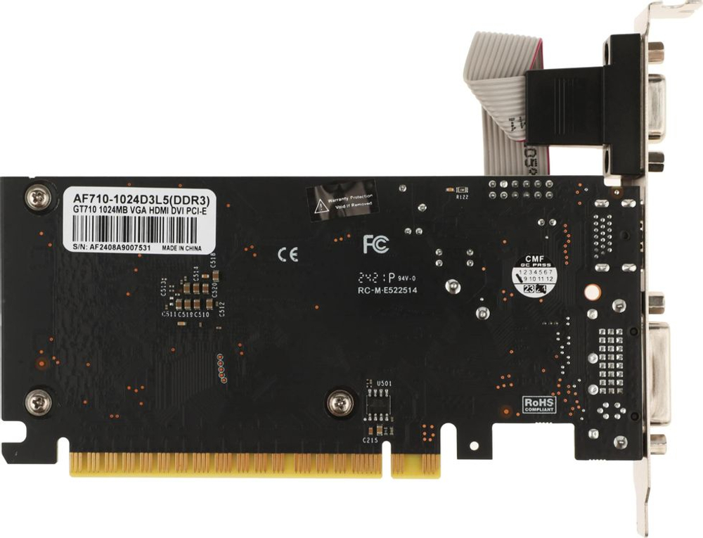 Видеокарта AFOX NVIDIA  GeForce GT 710 AF710-1024D3L5 1ГБ GDDR3, Ret