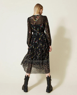 Twinset Milano платье цветочный принт с логотипом