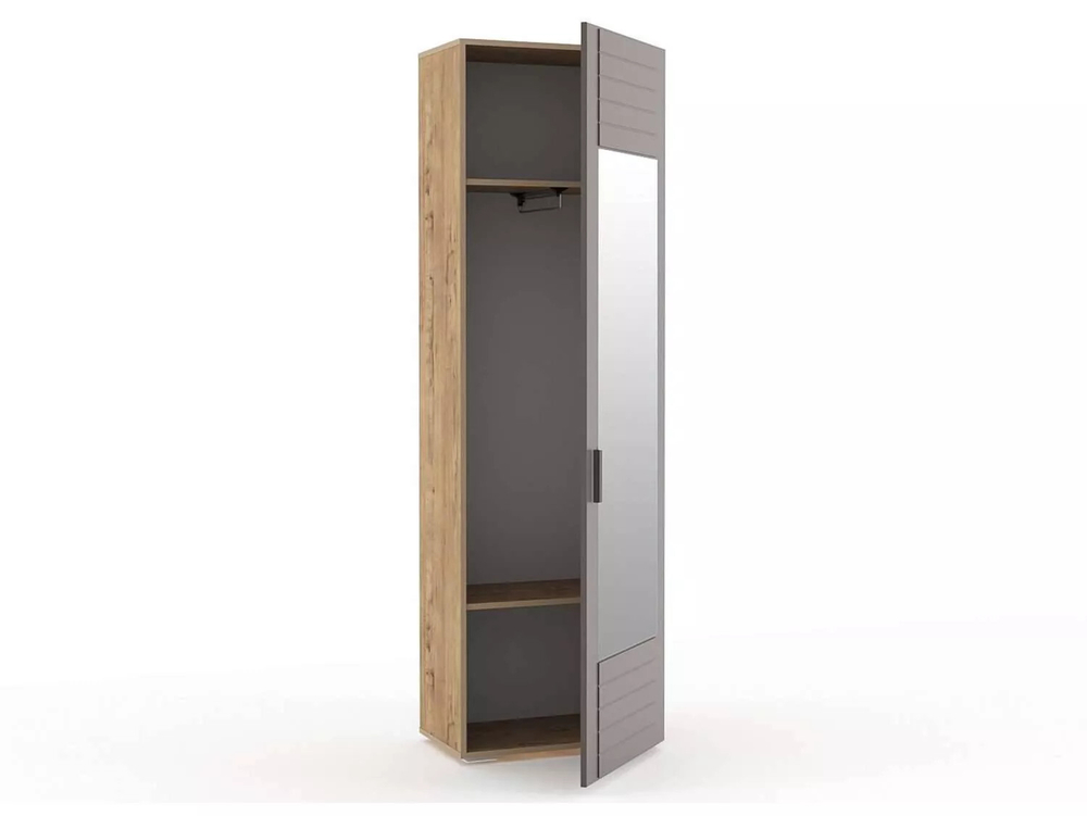НМ 013.16 Шкаф для одежды с зеркалом Livorno /дуб бунратти / софт графит