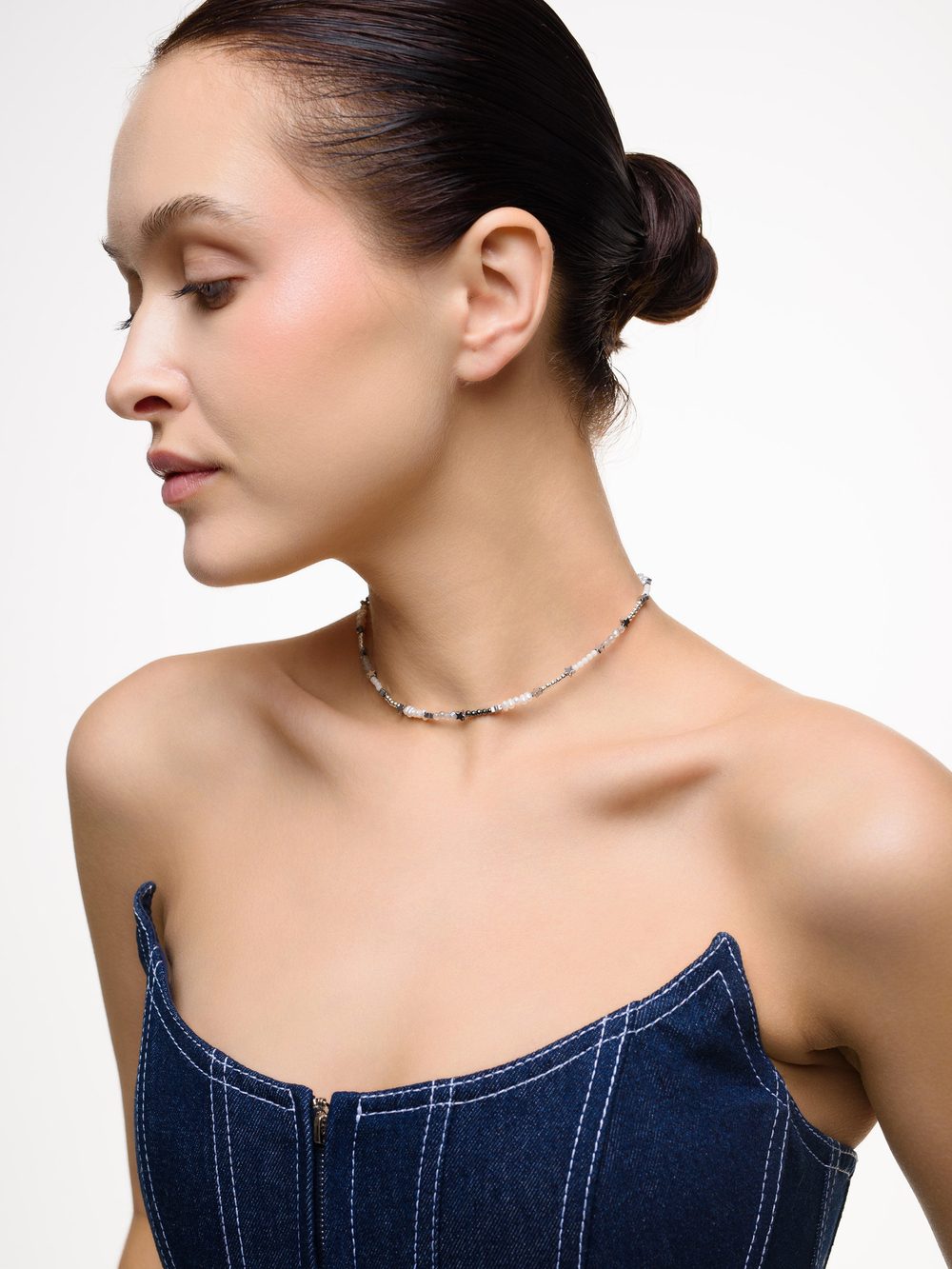 Чокер "Starry Pearl Mix" Silver