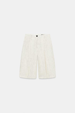ZARA ШОРТЫ В ПОЛОСКУ С ЗАЩИПАМИ — ZW COLLECTION, ПОЛОСКИ