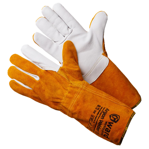 Краги спилковые GWARD Argon Welder (оранжево-белые)