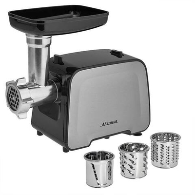 Мясорубка электрическая 2300 Вт, 2,2 кг/мин АКСИНЬЯ КС-2006С черная + 3 насадки-овощерезки