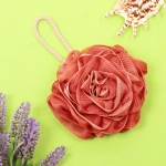 Мочалка нейлоновая «Premium - ROZARIO», цвет вишневый, 70гр (ZIP пакет)