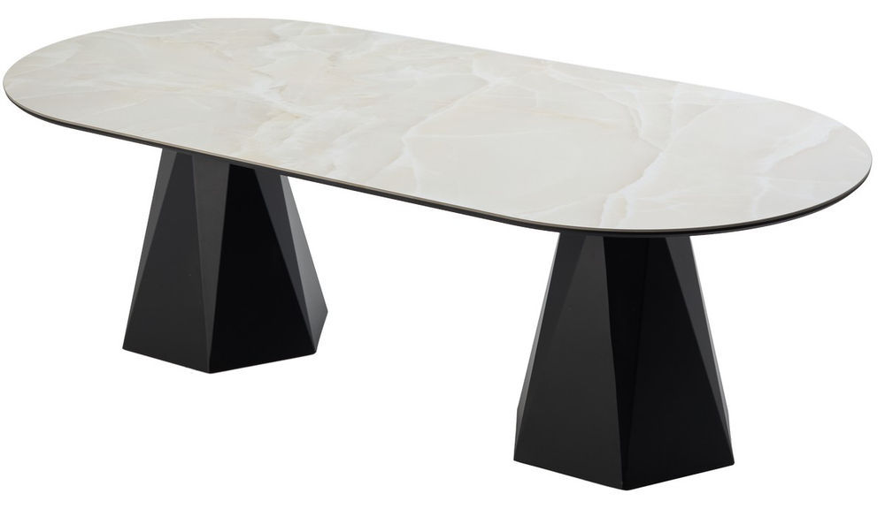 Стол М-City DISAUR Орфей 240 Нераскладной Оникс (Onyx Sable Pulido), керамика, Черный каркас