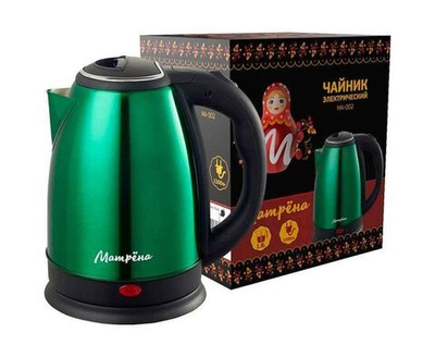 Чайник электр. Матрена МА-002 зеленый (диск, 1,8л) 1,5кВт, нерж сталь, 5408