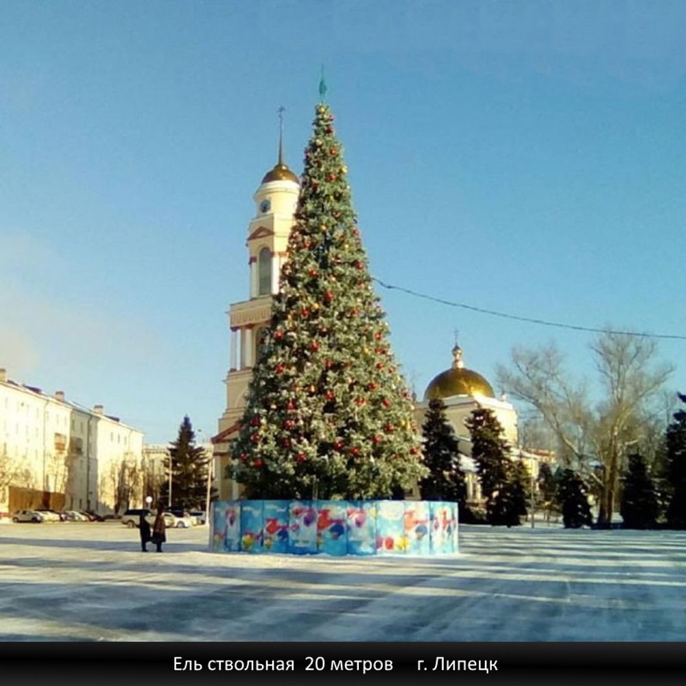 Уличная елка ствольная "Альпийская изумрудная" (пвх бело-зелёная) 9 м