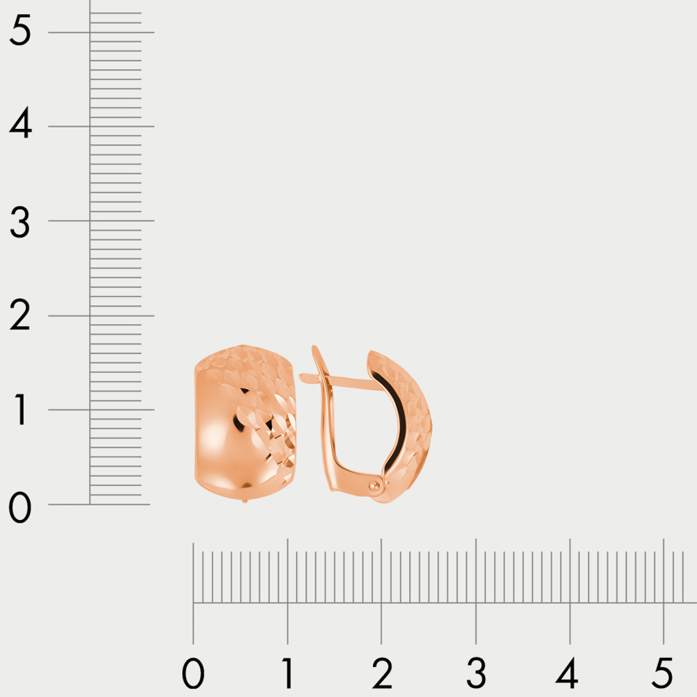 Женские серьги из розового золота 585 пробы без вставок (арт. 20193а-3)