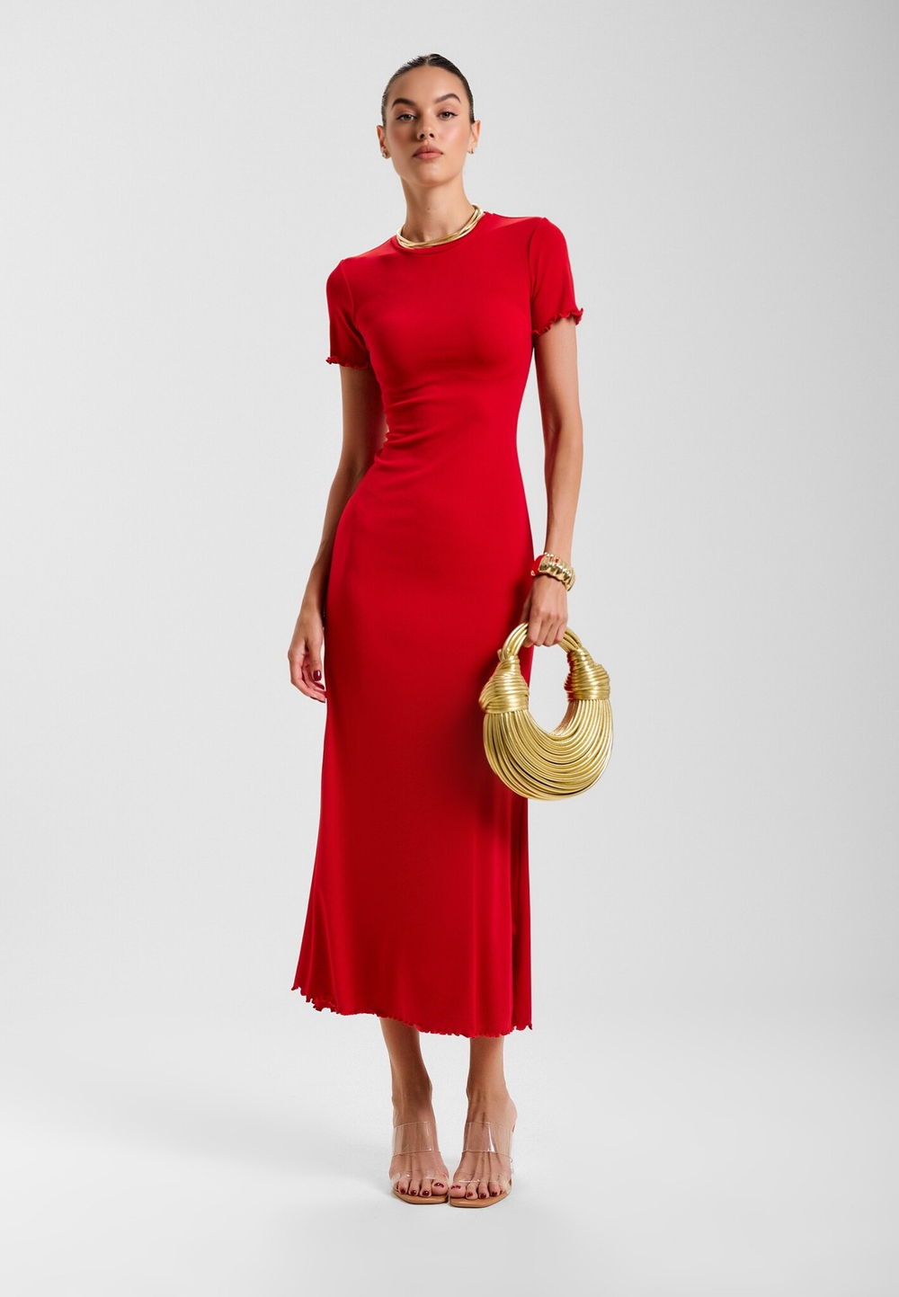 Платье-футболка длинное из вискозы