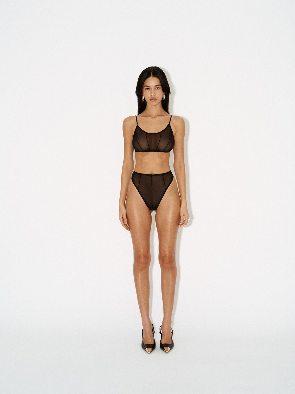 Топ mesh strip black