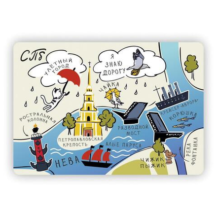 Магнит "Карта Санкт-Петербурга"