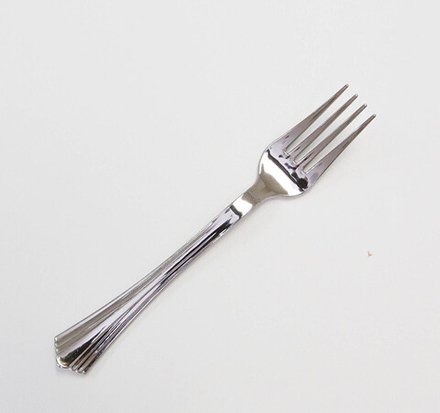 Вилка Complement пластиковая 17,5см металлик 18шт/уп