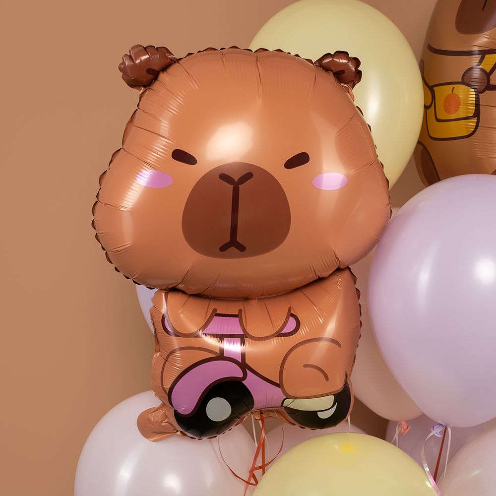 Шар (26''/66 см) Фигура, Капибара на велосипеде, 1 шт.