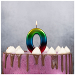 Свечи-цифры на торт разноцветные 8 см
