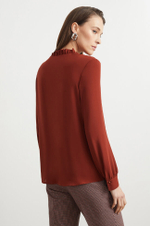 22236 Блузка женская (красно-терракотовый)