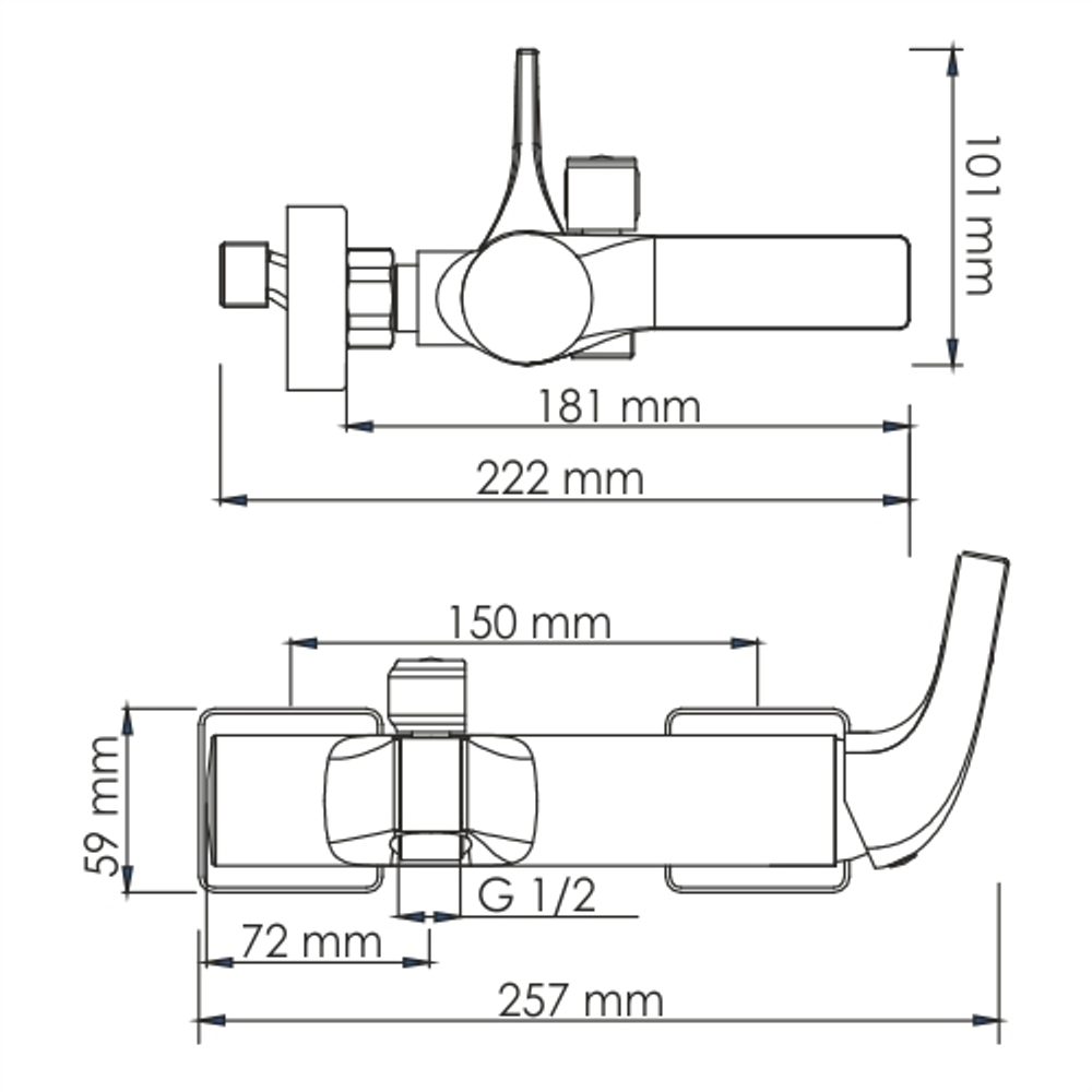 Sauer 7101 Смеситель для ванны с коротким изливом