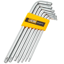 Набор ключей TORX Г-образных длинных с отверстием 7пр. JCB JCB-5071TL