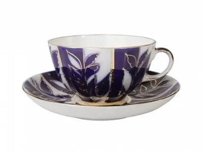 Чашка с блюдцем чайная 250 мл форма Тюльпан рисунок Зимний вечер арт. 81.10012.00.1