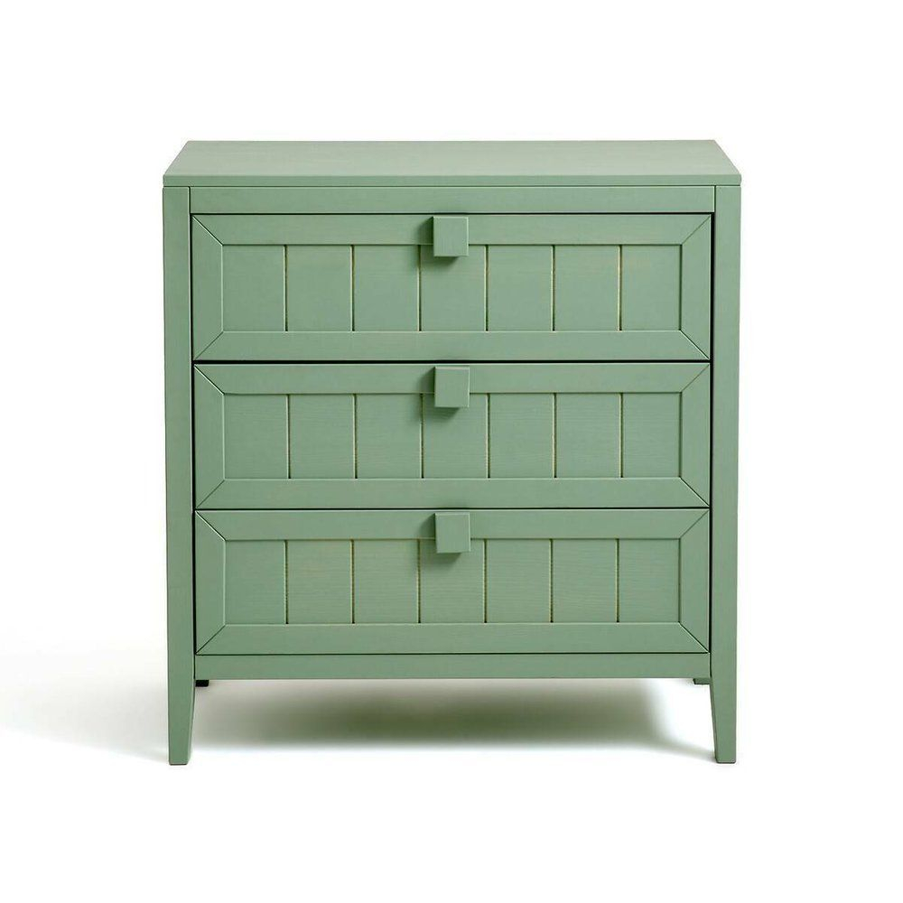 Dipriz Комод дизайнерский Карлос из сосны, 3 ящика, 75х35х90 см, эвкалипт