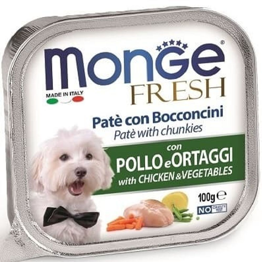 Monge Dog 100г Fresh консервы для собак курица с овощами