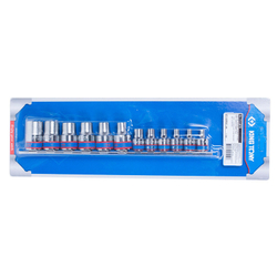 KING TONY (7113PR) Набор торцевых головок 1/2"+3/8", TORX Е-стандарт, Е4-Е20, 12 предметов