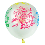 Шар воздушный прозрачный Alingar, №12, "Цветы", с цветным рисунком, 100шт/уп, пакет с европодвесом