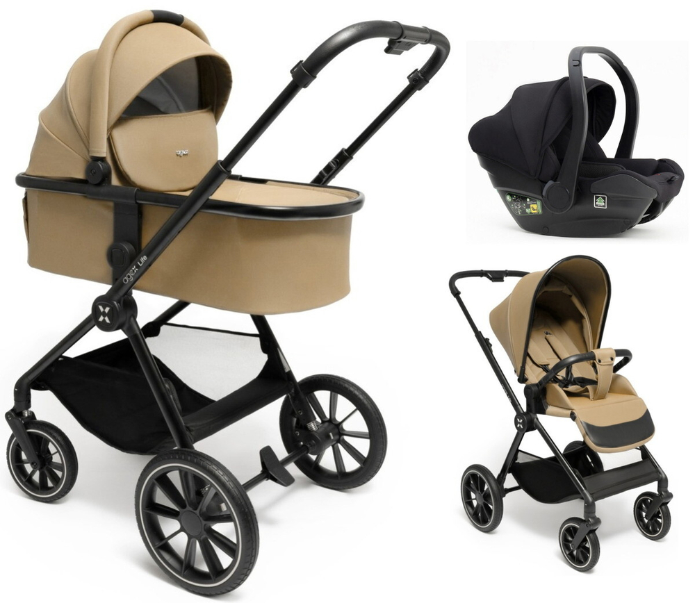 Коляска Agex Life 3 в 1 с автокреслом i-Team Black ALB269 Beige (Бежевый)