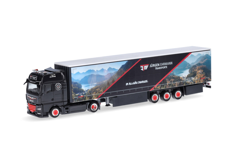 Грузовик MAN TGX GX 15м низкорамный тентованный прицеп "Jürgen Ehrmann Transporte" (Баден-Вюртемберг / Лойткирх)