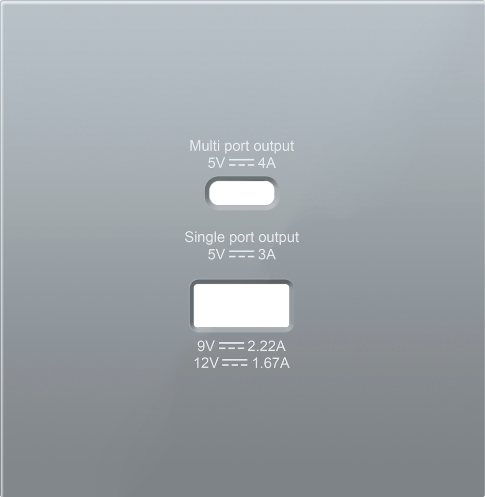 Накладка для розеток USB A+C, алюминий, серия R98