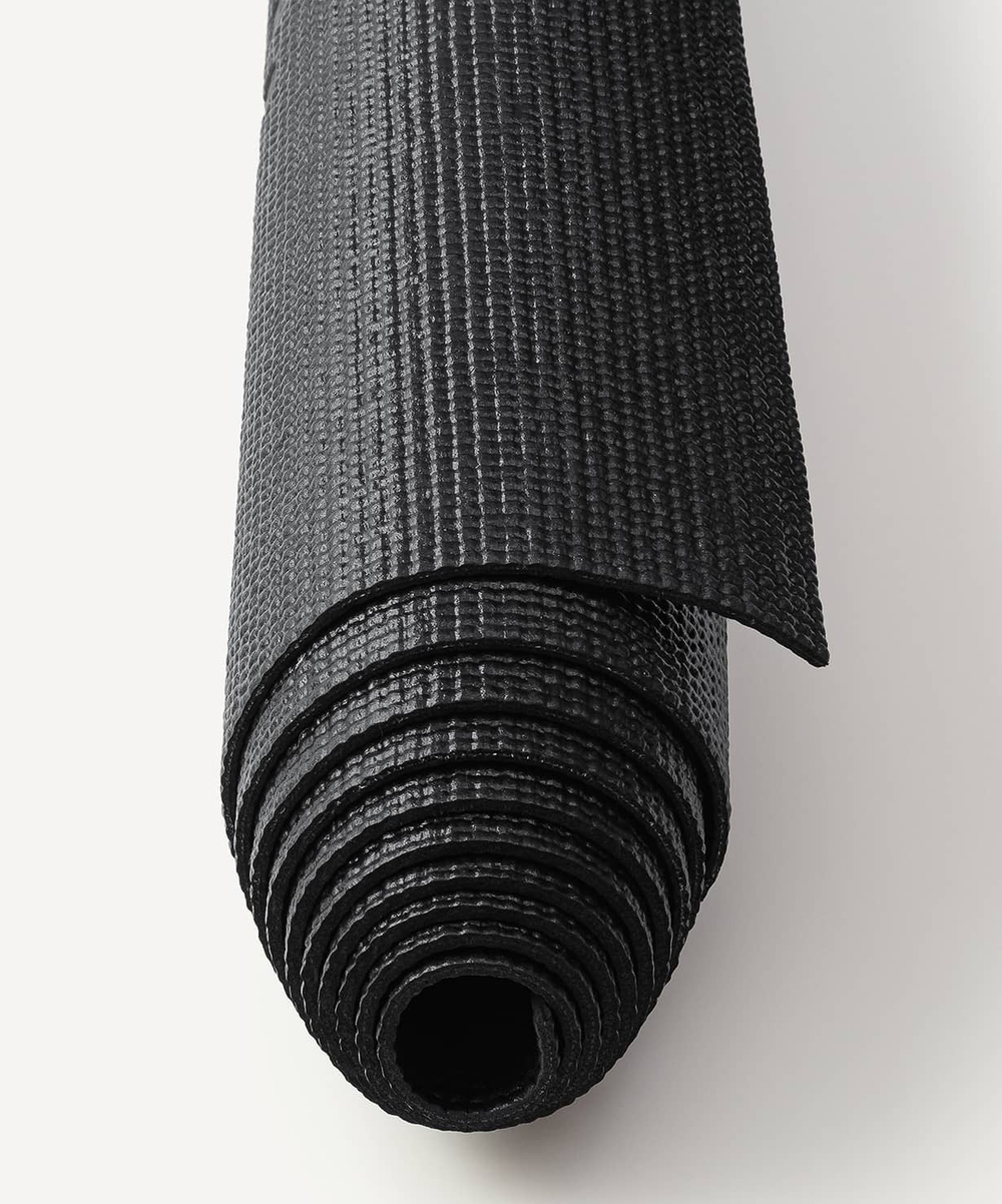 Коврик для йоги и фитнеса FM-101, PVC, 183x61x0,3 см, черный