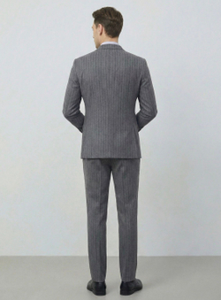 Мужской костюм двубортный (серый) А76