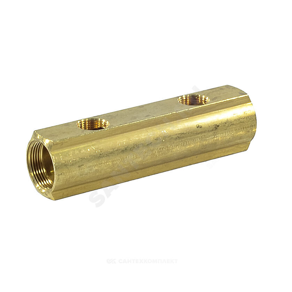 Коллектор латунь 1 1/4" ВР/ВР на 3 вых 3/4" ВР м/о 100мм R582A Giacomini R582AY003
