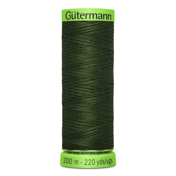 Нитки для тонких тканей Gutermann Extra Fine 150 (200 метров), 5 кат. | 597 зеленый хаки