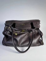 Женская большая сумка-сэтчел из натуральной кожи коричневого цвета