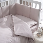 Комплект белья для классической кроватки Teddy Sateen 6 предметов цвет серый