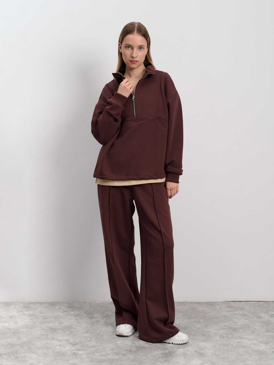 Костюм женский трикотажный "Волна" коричневый