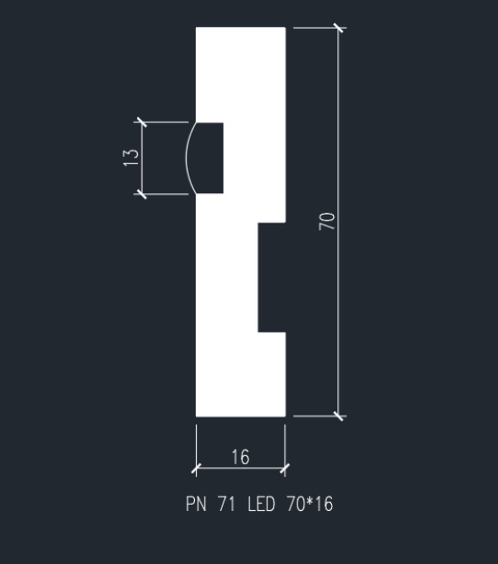 Плинтус МДФ Cosca PN 021 LED, Белый