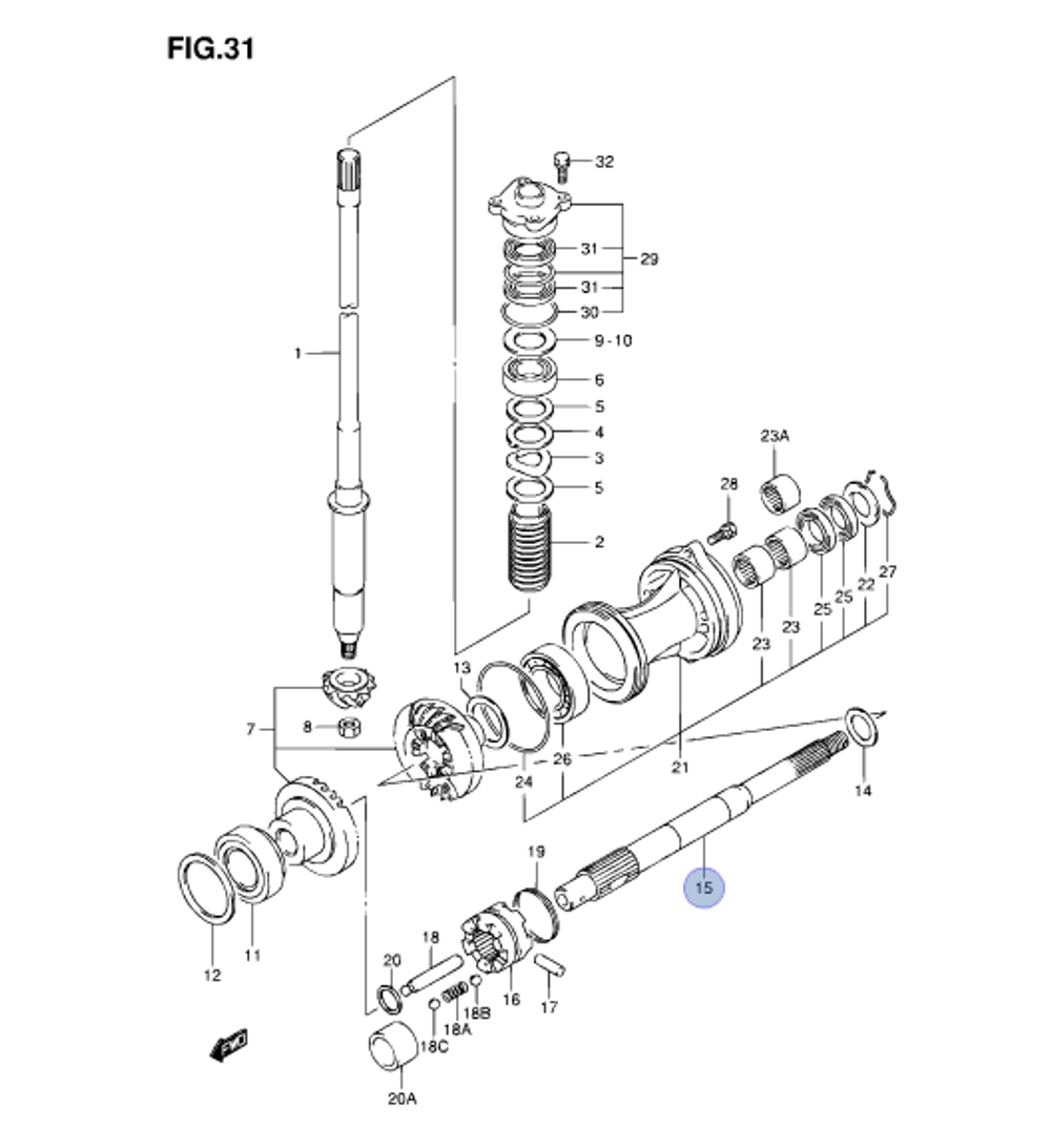 Гребной вал Suzuki DF90/DF115 57610-90J00-000